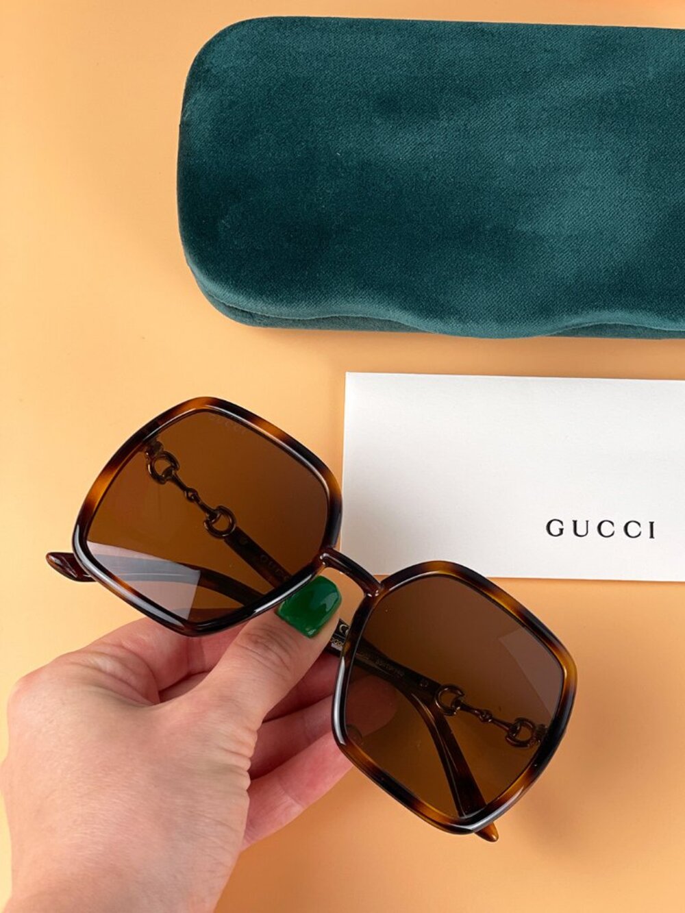 GUCCI GG0890S 002 HAVANA SQUARE SUNGLASSES